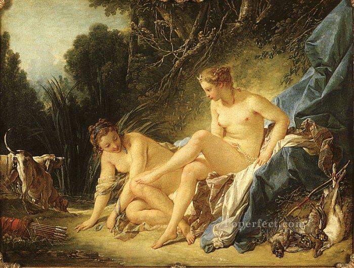 Diana resting after her Bath Francois Boucher nude Oil Paintings